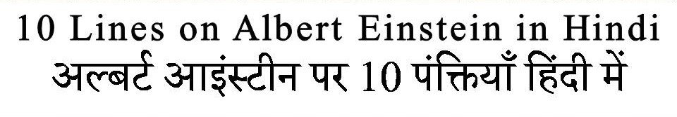 10 Lines on Albert Einstein in Hindi