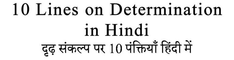 essay on determination in hindi