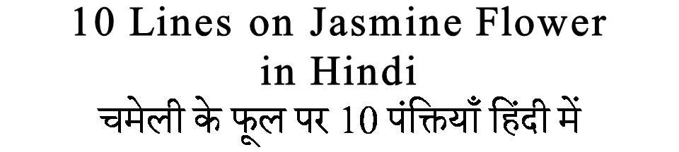 10 Lines On Jasmine Flower in Hindi