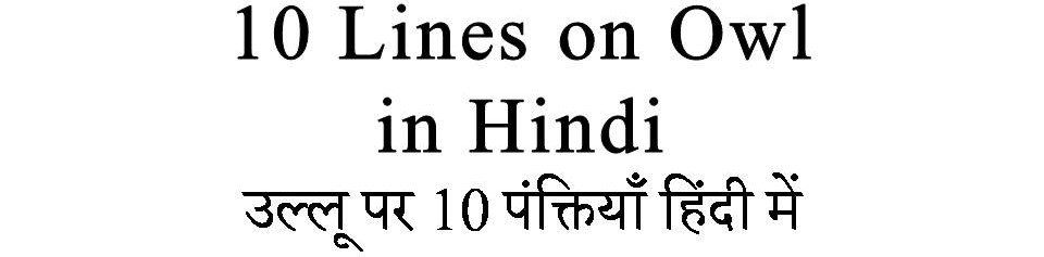 10 Lines on Owl in Hindi